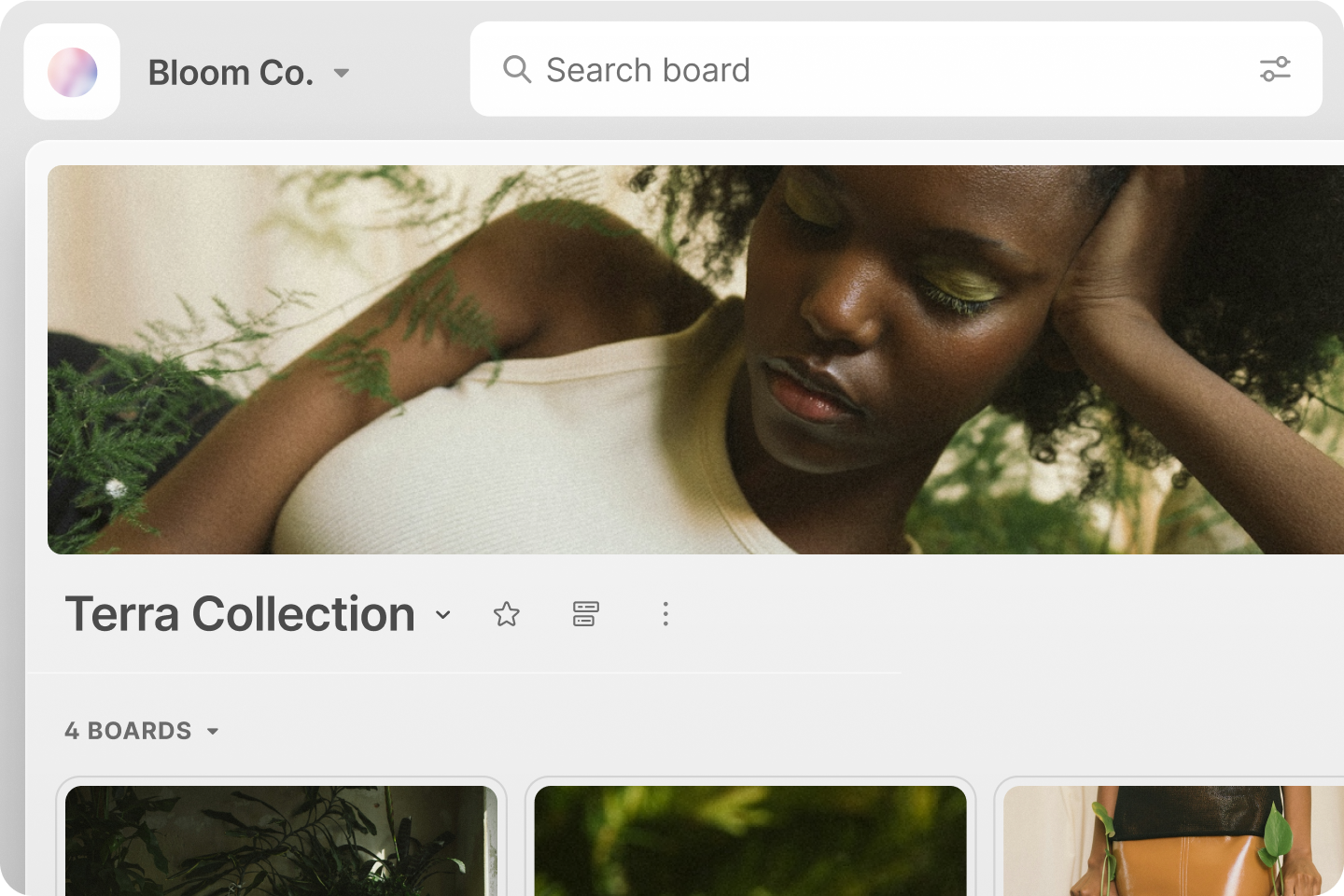 Store & present your work — visual boards and structured forms
