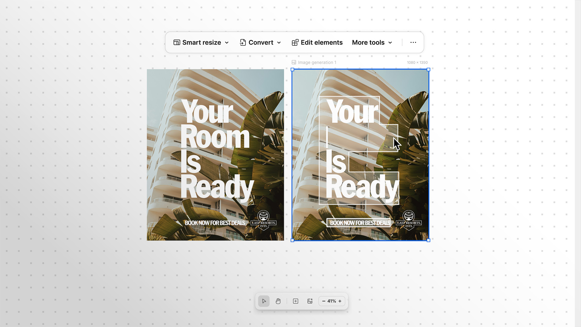 Edit Elements — reformat images and text while keeping core visuals intact